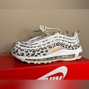 Nike Air Max 97 Women's Leopard Print Sneakers - Cream and Orange